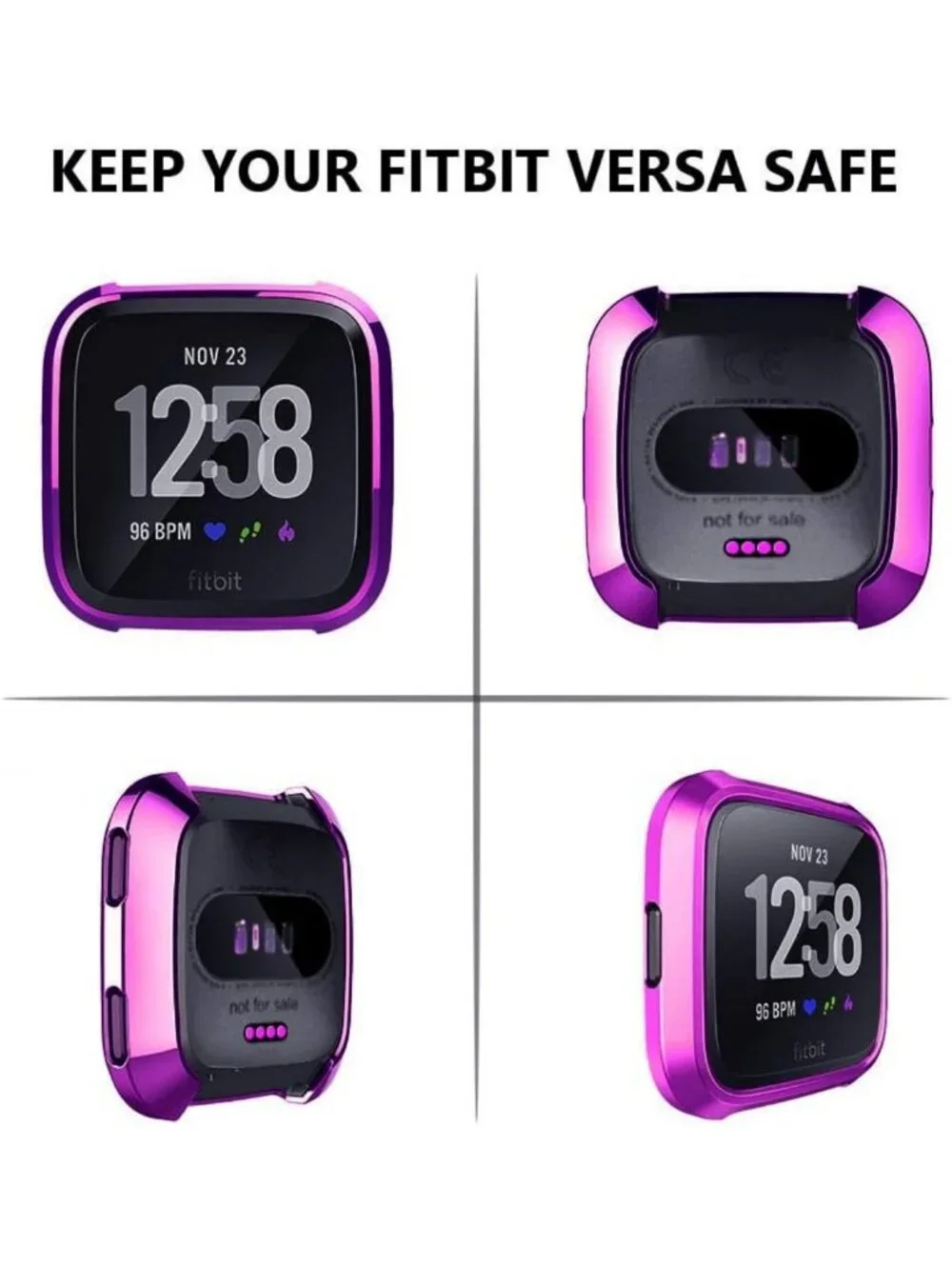 8-Pack Ultra Slim Screen Protector Case for Fitbit Versa - Scratch-Proof TPU